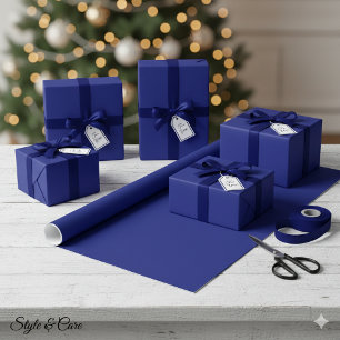 Sleek Navy Blue Wrapping Paper Sheet for Any Occ