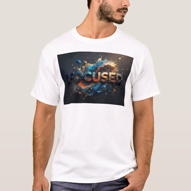Sleek Navy FOCUSED Graphic Tee (Front)