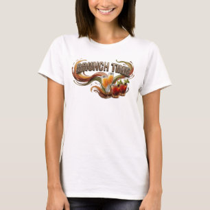 Sleek Orange BRUNCH TIME 3D Text Art T-Shirt