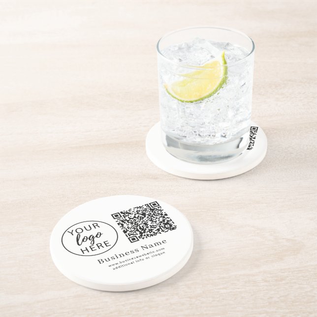 Sleek Personalised Company QR Code Event Style Coaster (Side)