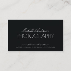 SLEEK PHOTOGRAPHER   PHOTOGRAPHY BUSINESS CARD