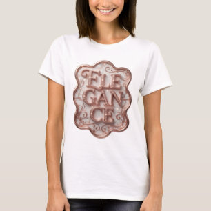 Sleek Pink ELEGANCE Graphic Design T-Shirt