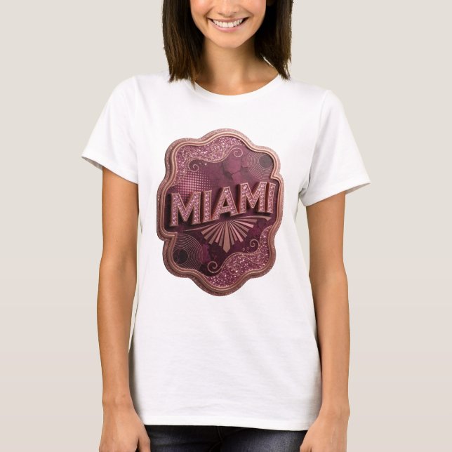 Sleek Pink MIAMI Shirt Design (Front)