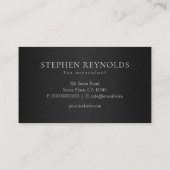 Sleek Professional Black and Silver Brushed Stleel Business Card (Back)
