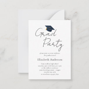 Sleek Professional Grad Hat Party Invitation