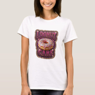 Sleek Purple I DONUT CARE Text Design T-Shirt