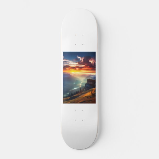 Sleek Ride White Skateboard (Front)
