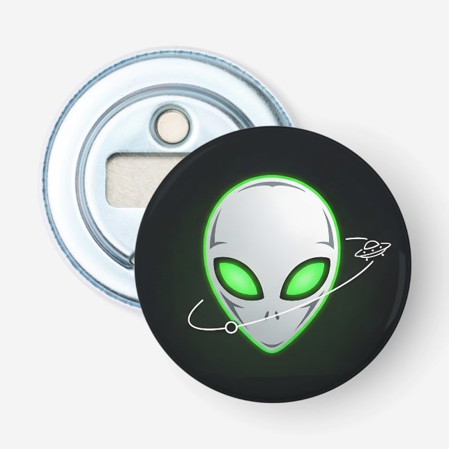 Sleek Sci-fi Alien Head Bottle Opener (Front)