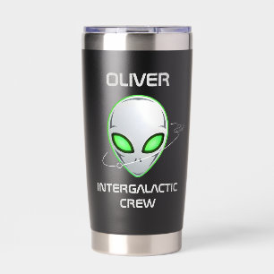 Sleek Sci-Fi UFO Alien Head Insulated Tumbler