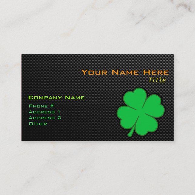 Sleek Shamrock Business Card (Front)