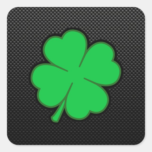 Sleek Shamrock Square Sticker (Front)