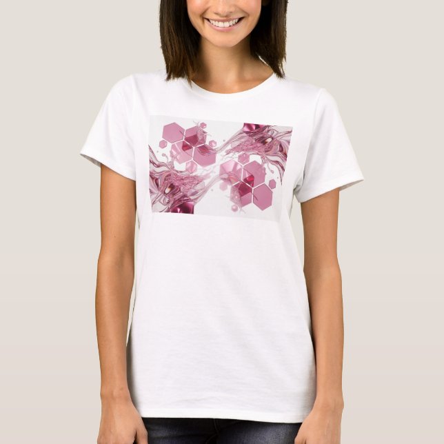 Sleek Silver ABSTRACT ART Statement Tee (Front)