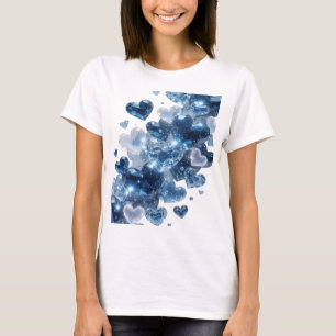 Sleek Silver BLUE HEARTS Statement Tee