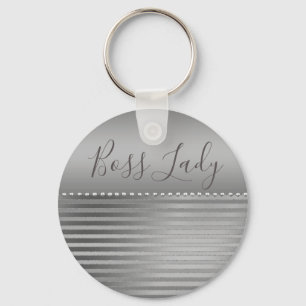 Sleek Silver Boss Lady Key Ring