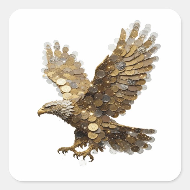 Sleek Silver EAGLE OF MONEY Sticker Motif (Front)