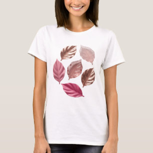 Sleek Silver GOLDEN LEAVES Bold Design T-Shirt