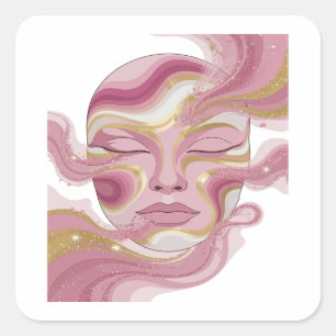 Sleek Silver Sticker Print