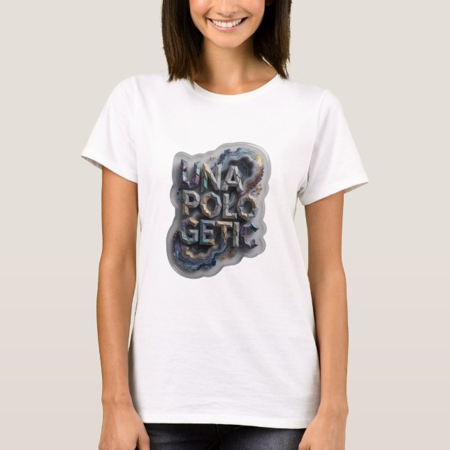 Sleek Silver UNAPOLOGETIC Slogan Tee (Front)
