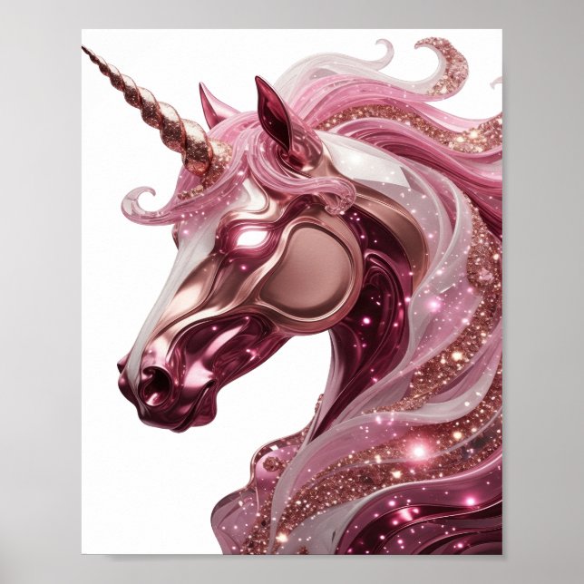 Sleek Silver UNICORN Quote Design Poster (Front)