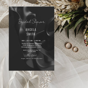 Sleek & Simple Black Bridal Shower Invitation