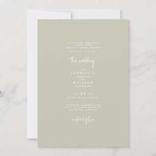 Sleek & Simple Both Sets Parents Beige Wedding Invitation