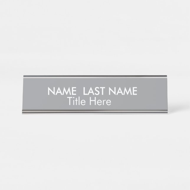 Sleek Simple  Custom Desk  Name Plate (Front)