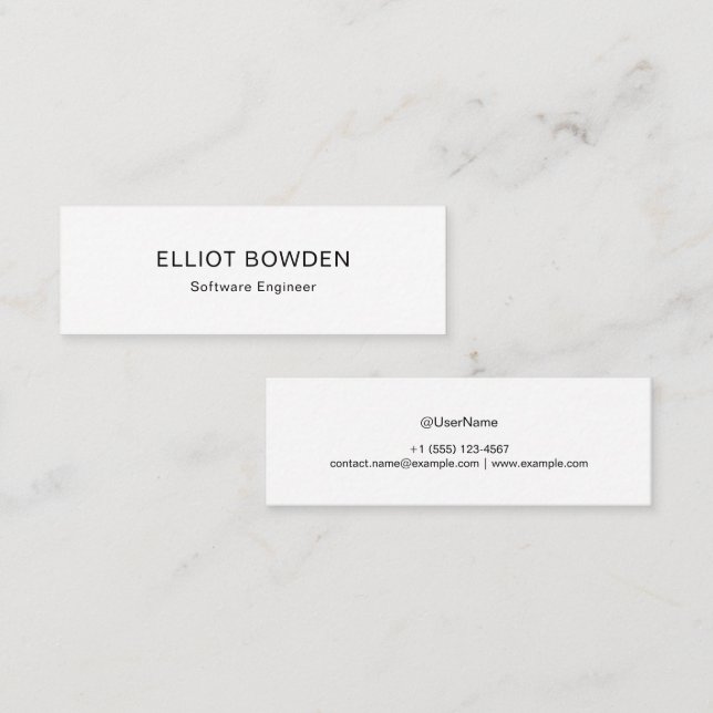 Sleek Simple Design Personalized Calling Card (Front/Back)