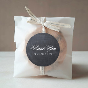 Sleek Simple Elegant Modern Chalkboard Thank You Classic Round Sticker