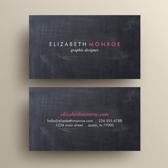 Sleek Simple Modern Chalkboard Business Card (Creator Uploaded)