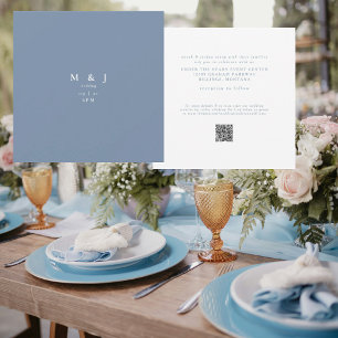 Sleek & Simple Modern Periwinkle Square Wedding Invitation