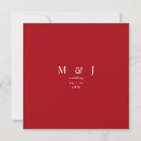 Sleek & Simple Modern Winter Red Square Wedding 