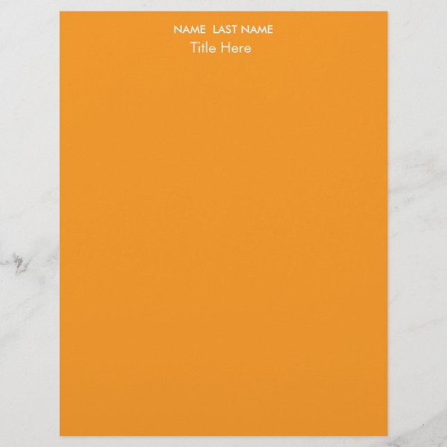 Sleek Simple orange Custom  Letterhead (Front)