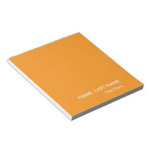 Sleek Simple orange Custom  Notepad