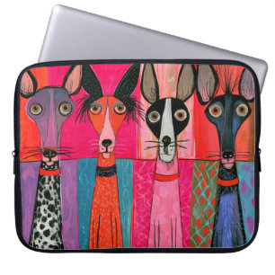 Sleek Skinny Bright-eyed Chihuahua Pups Laptop Sleeve