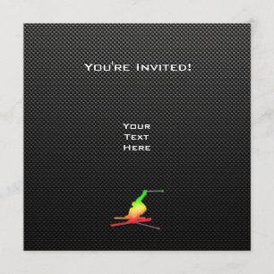 Sleek Snow Skiing Invitation