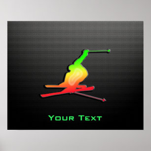 Sleek Snow Skiing Poster