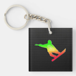 Sleek Snowboarding Key Ring