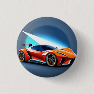 Sleek Sports Car With Modern Design 3 Cm Round Badge