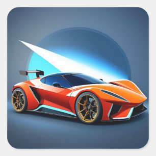 Sleek Sports Car With Modern Design Square Sticker