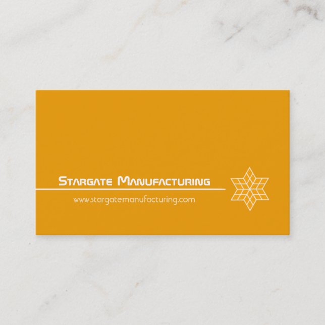 Sleek Star Business Card, Yellow Card (Front)