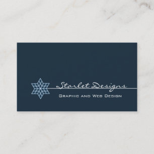 Sleek Starlet Business Card, Navy Blue Card