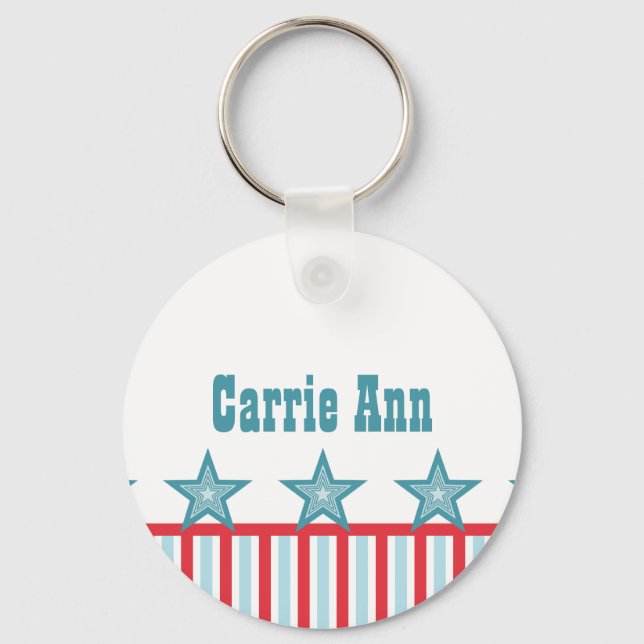 Sleek Stars and Stripes Keychain (Front)