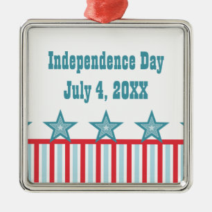 Sleek Stars and Stripes Premium Square Ornament