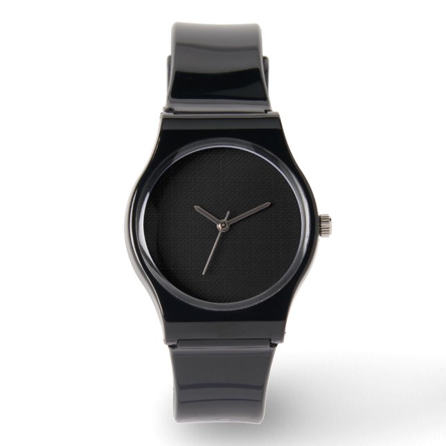 Sleek Stealth Black Carbon Micro Tech Texture Watch (Front)
