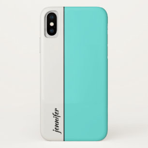 Sleek Style Colour Block with Your Name iPhone X Case