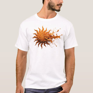 Sleek & Stylish ABSTRACT SUN Fashion Art T-Shirt
