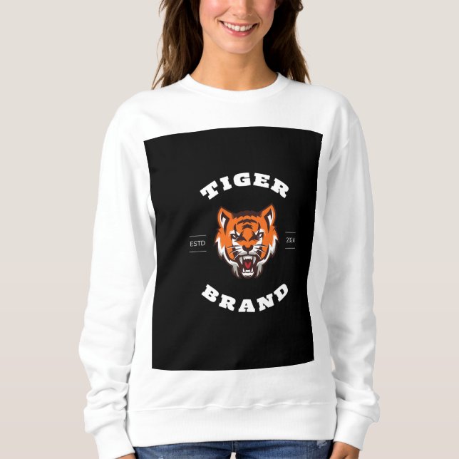 Sleek & Stylish: Black and Orange Professional Log Sweatshirt (Front)
