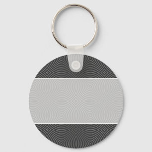 Sleek, stylish, black and white design. key ring