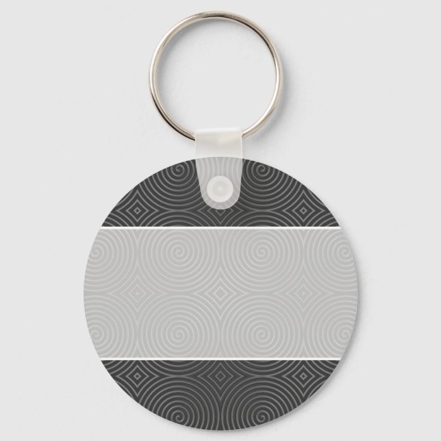 Sleek, stylish, black and white design. key ring (Front)