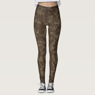 Sleek & Stylish: Brown & Tan Camouflage Design  Leggings